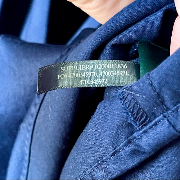 Lauren Ralph Lauren Navy Blue Pleated Shirt Dress Womens Size 10 Button Up - Picture 11 of 11